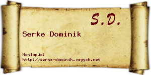 Serke Dominik névjegykártya